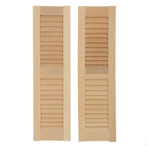 Dollhouse miniature, Louvered Shutters, Scale dollhouse 1 12, 2 Pieces,  Louver Window, Furniture Wooden Shutters DIY Window Accessory