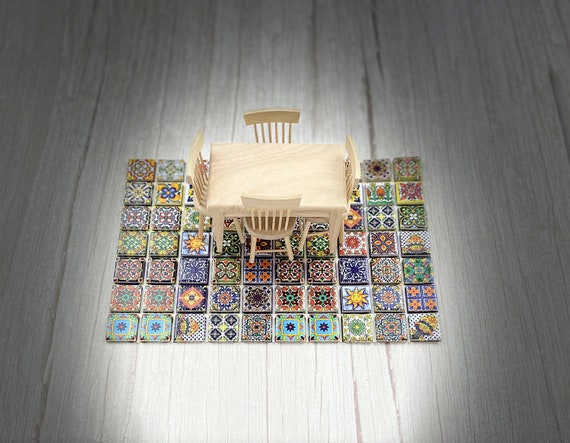 Dollhouse Ceramic Tiles Set Miniature Tiles for Realistic Flooring