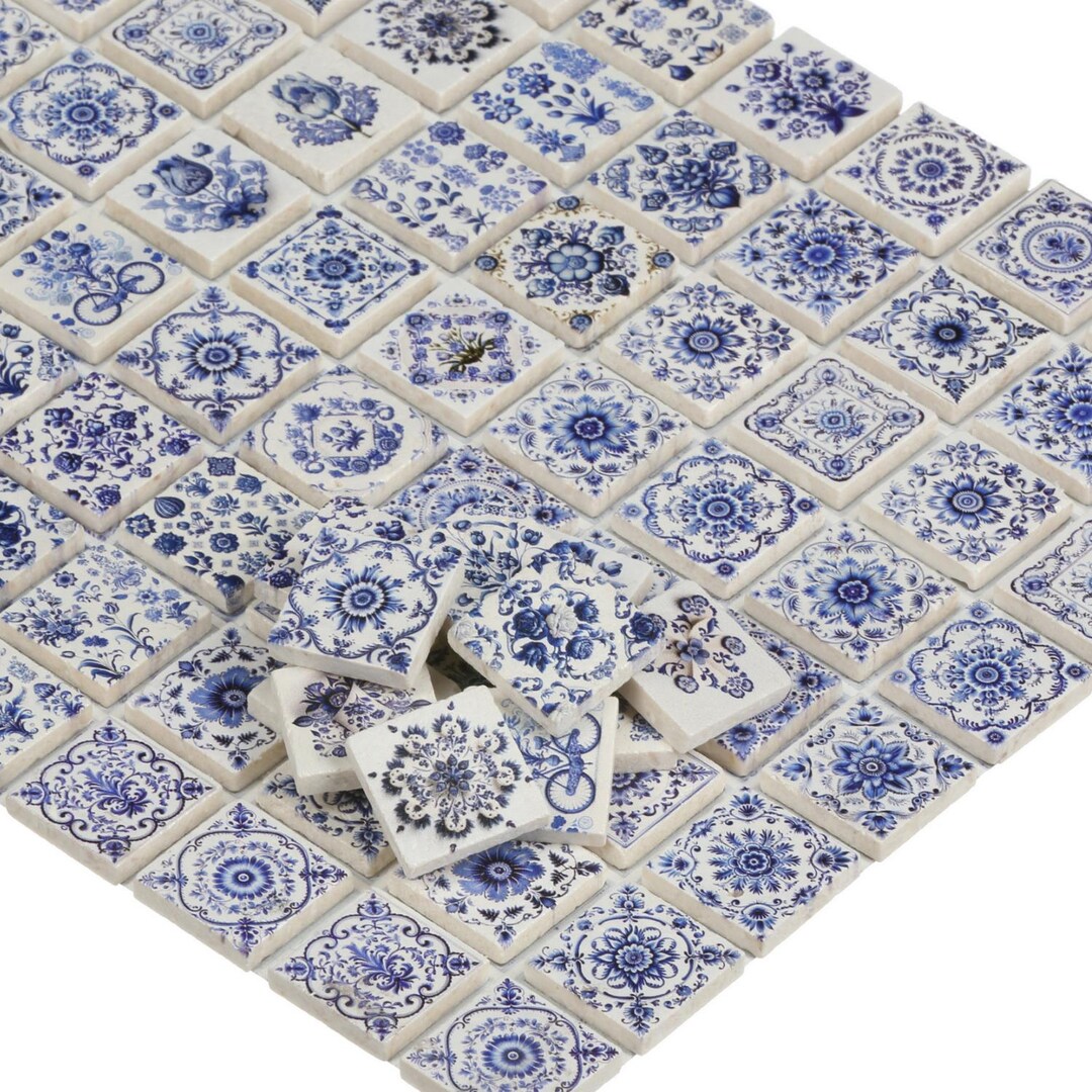 Miniature Stone Tiles, Crafts Wall Mosaics, 1:12 Scale Small Square ...