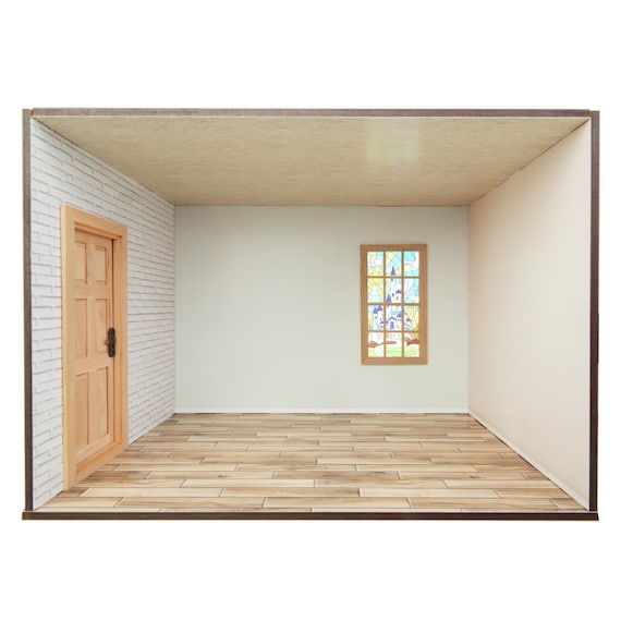 1/12 Scale Dollhouse Roombox Kit: DIY Miniature Sitting Room Diorama