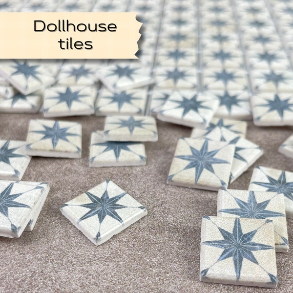 Dollhouse tile flooring, Hobby miniatures floor tiles, Antique checkerboard tiles, 1:12 scale small square tiles, Farmhouse Floor, 559