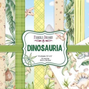 Scrapbook collage/Scrapbook Paper Pack/Scrapbooking Paper Pad 12x12 8x8/Paper for Scrapbooking/DINOSAURIA/FDSP-01103