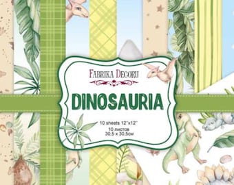 Dinosaur Scrapbook Paper Pack, 12x12 Double-Sided Sheets