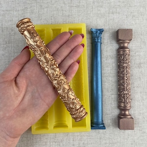 Silicone mold, Half Column, Miniature architectural column 1/12 scale, Dollhouse accessories, Dungeons furniture, Pillar, 10023