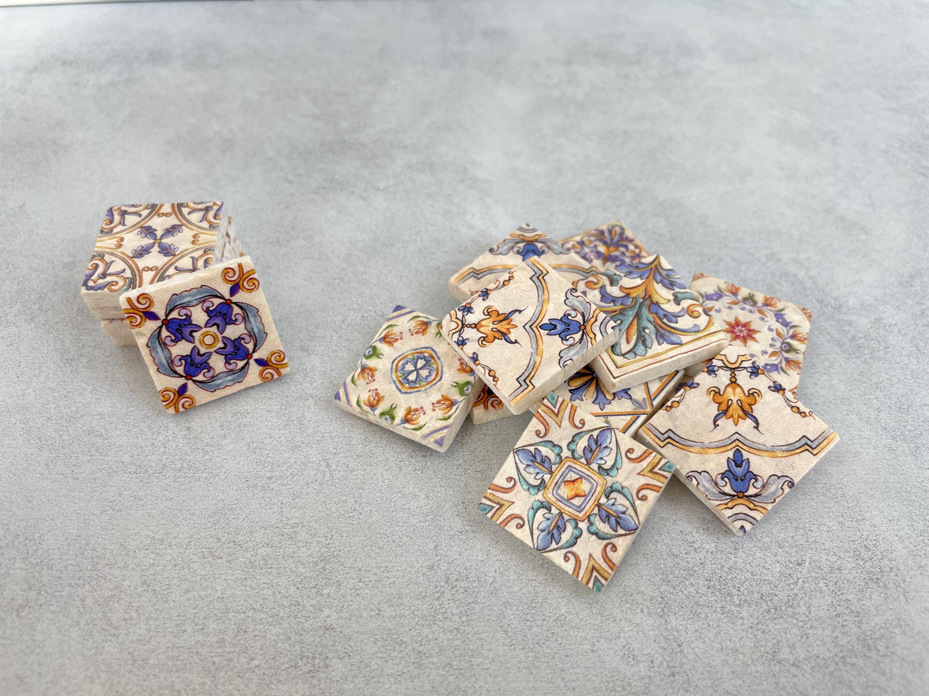 Tile Stone Mini Miniature Stone Tiles, Crafts Wall Mosaics, 1:12 Scale Small Square ...