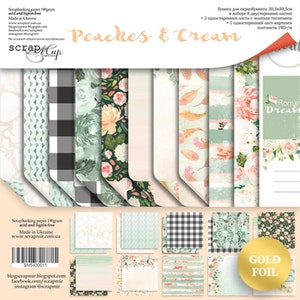 Scrapbook Paper/Scrapbook Paper Pack/Scrapbooking Paper Pad 12x12 8x8/NON DIGITAL/Paper for Scrapbooking/Peaches & Cream/SM5400011