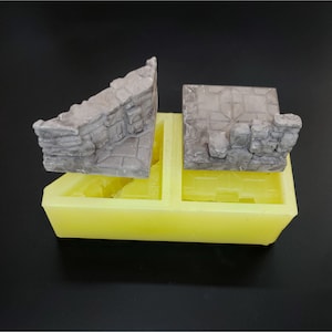 Dungeon Wall Silicone Mold: DnD Miniature Terrain, Wargame Modular Walls
