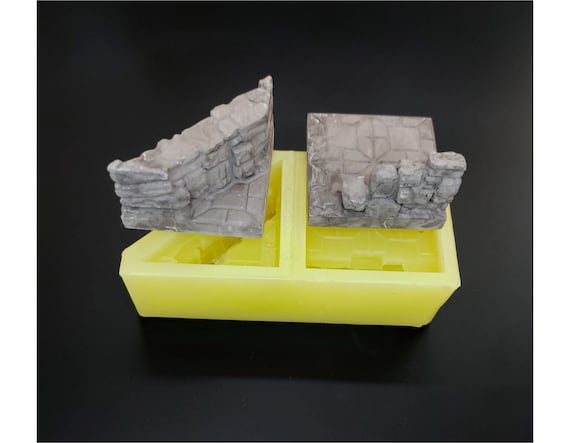 Silicone mold, Dungeon Wall, DnD Miniature Terrain,  Dungeons and Dragons, Wargame Terrain, Modular Walls, 20014