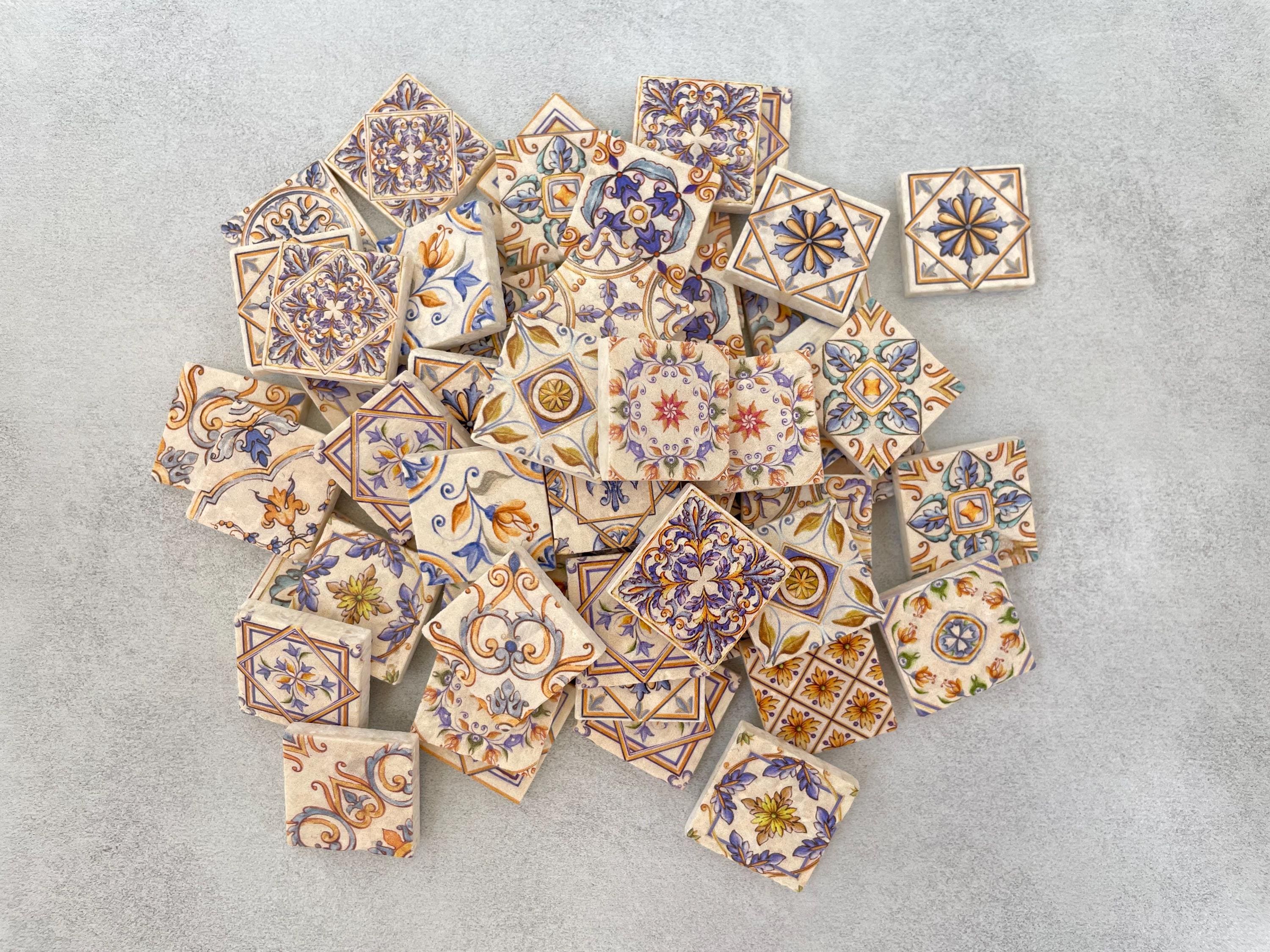 Tile Stone Mini Miniature Stone Tiles, Crafts Wall Mosaics, 1:12 Scale Small Square ...