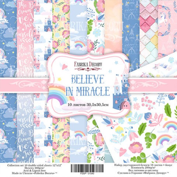 Scrapbook Paper/scrapbook Paper Pack/scrapbooking Paper Pad 12x12 8x8/paper  for Scrapbooking/believe in Miracle/fdsp-01042 