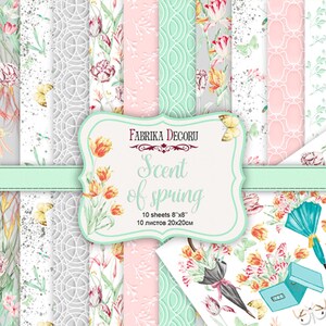 Scrapbook Paper/Scrapbook Paper Pack/Scrapbooking Paper Pad 12x12 8x8/Paper for Scrapbooking/Scent of spring/FDSP-01084
