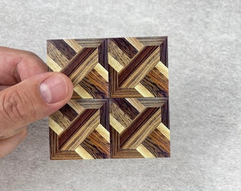 Dollhouse Flooring, Modern Parquet Floor, 1:6 Scale Miniature Wood Tile, Small Square Tiles