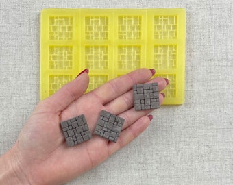 Paving Stone Silicone Mold: Miniature Bricks for Fairy Garden & Dollhouse