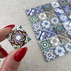 Dollhouse Ceramic Tiles - Set Miniature Tiles for Realistic Flooring - 1:12 or 1/6 Scale - Versatile Patterns - DIY Renovation and Deco 364