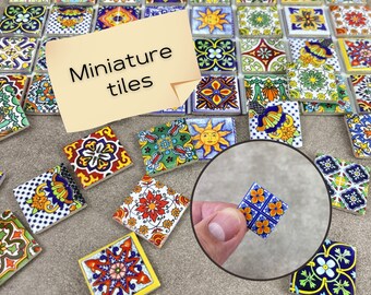 Dollhouse Tile Flooring, Miniature Ceramic Tiles for Realistic Floor, 1:12 scale small square tiles, Crafts wall mosaics, Tile coaster, 2055