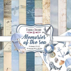 Scrapbook Paper/Scrapbook Paper Pack/Scrapbooking Paper Pad 12x12 8x8/NON DIGITAL/Paper for Scrapbooking/Memories of the sea/FDSP-01101