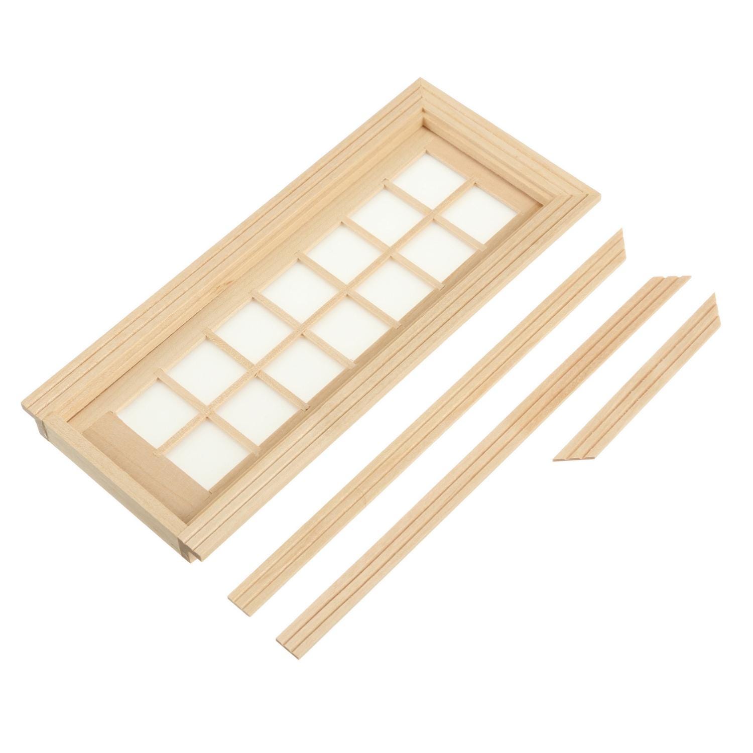 Porte Et Fenêtre Miniatures En Bois Non Peintes – Échelle 1:12 – 8,5 X 1,2 X 18 Cm – Bricolage Pour Maison De Poupée – Personnalisable