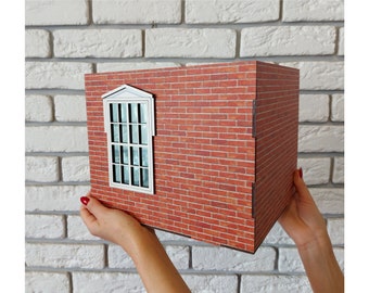 Dollhouse Roombox Kit, Miniature Corner Room Diorama, 1:12 Scale