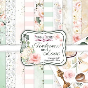 Scrapbook collage/Scrapbook Paper Pack/Scrapbooking Paper Pad 12x12 8x8/Paper for Scrapbooking/Tenderness and love/FDSP-01085