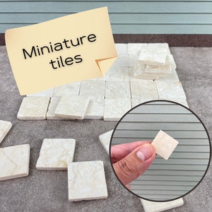 Dollhouse flooring, 1:12 scale small square tiles, Hobby miniatures floor tiles Farmhouse Floor, Fairy Garden, French Country House, 23mm
