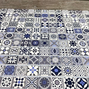 Dollhouse tile flooring, Hobby miniatures floor tiles, Antique checkerboard tiles, 1:12 scale small square tiles, Farmhouse Floor, 411