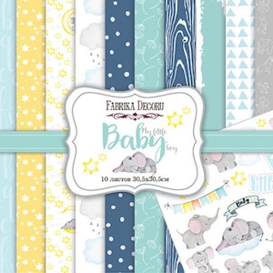 Scrapbook Paper/Scrapbook Paper Pack/Scrapbooking Paper Pad 12x12 8x8/Paper for Scrapbooking/My little baby boy/FDSP-01023