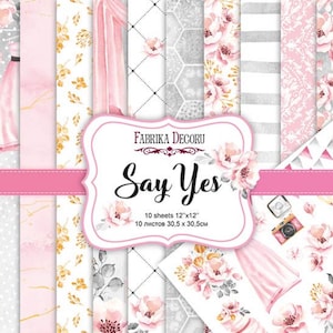 Scrapbook Paper/Scrapbook Paper Pack/Scrapbooking Paper Pad 12x12 8x8/Paper for Scrapbooking/Say Yes/FDSP-01068