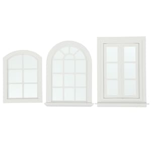 Painted dollhouse windows,  Miniature  wooden  furniture, 1:12 scale miniatures, Frame white window, Roombox accessory