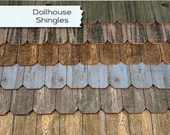 Dollhouse Shingles, Realistic roofing project, Authentic miniature roof for bird feeder, Extra level of detail to miniature house models 11