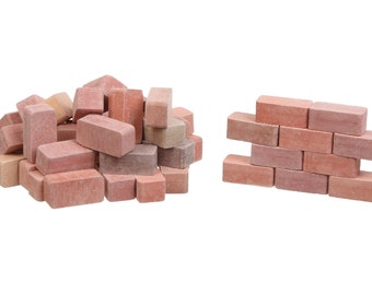 100Pcs Mini Red Clay Bricks - 1/25 Scale, For Dollhouse, Mini Gardens, Crafts