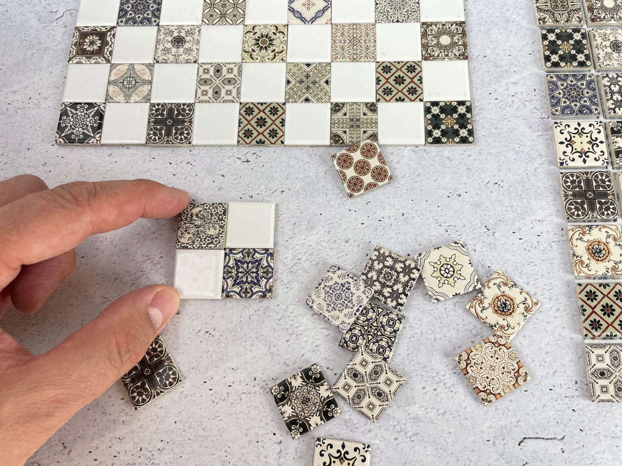 Dollhouse Tile Flooring, Miniature Ceramic Tiles for Realistic
