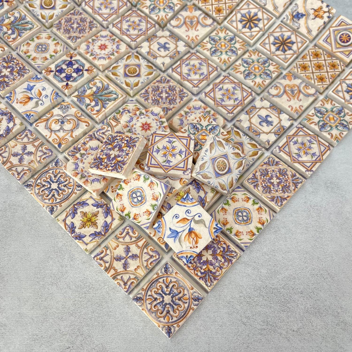 Miniature Stone Tiles, Crafts Wall Mosaics, 1:12 Scale Small Square ...