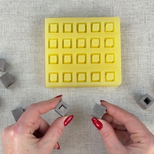 Silicone mold, Miniature Cinder Block Mold, 1:12 Scale, Mini bricks, Mold for bricks, Concrete bricks, Mini building blocks, 10017