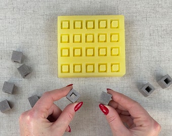 Silicone Miniature Cinder Block Mold, 1:12 Scale Mini Bricks