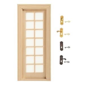 Dollhouse miniature, Scale dollhouse 1 12, Wood door, Unpainted Wooden door, 6 panel door, Internal door