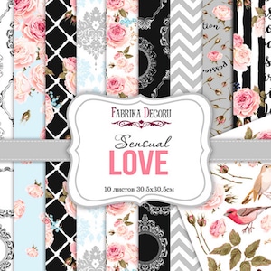 Scrapbook Paper/Scrapbook Paper Pack/Scrapbooking Paper Pad 12x12 8x8/Paper for Scrapbooking/Sensual Love/FDSP-01033
