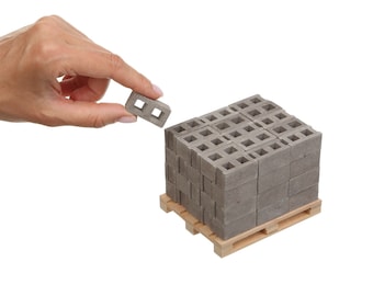Mini Cinder Blocks mit Palette, Diorama Zubehör im Maßstab 1:12