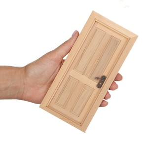 Dollhouse miniature, Scale dollhouse 1 12, Wood door, Unpainted Wooden door, 6 panel door, Internal door