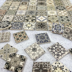 Dollhouse Tile Flooring, Miniature Stone Tiles for Realistic Floor, 1:12 scale small square tiles, Crafts wall mosaics, Tile coaster, 363