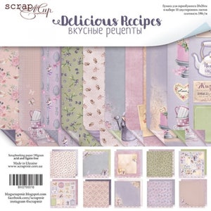 Papier Scrapbook / Scrapbook Paper Pack / Scrapbooking Paper Pad 12x12 8x8 / NON DIGITAL / Papier pour Scrapbooking / Recettes délicieuses / SM2700011