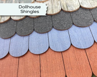 Dollhouse Wooden Roof Shingles, Authentic Miniature Roofing Tiles for a Bird Feeder