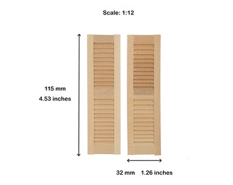 2 Miniatur-Fenster Aus Holz, 1:12 Maßstab – Unlackiert Für Puppenhaus & DIY