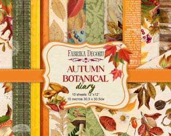 Autumn Botanical Scrapbook Paper Pack: 12x12 Double-Sided Sheets