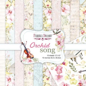 Scrapbook Paper/Scrapbook Paper Pack/Scrapbooking Paper Pad 12x12 8x8/NON DIGITAL/Paper for Scrapbooking/Orchid song/FDSP-01100