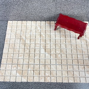 Dollhouse tile flooring, Miniature Tiles for Realistic Floor, Modern dollhouse, 1:12 scale small square tiles, 564 image 2