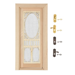 Dollhouse miniature, Scale dollhouse 1 12, Wood door, Unpainted Wooden door, 6 panel door, Internal door