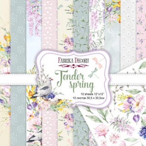 Scrapbook Paper/Scrapbook Paper Pack/Scrapbooking Paper Pad 12x12 8x8/NON DIGITAL/Paper for Scrapbooking/Tender spring/FDSP-01102