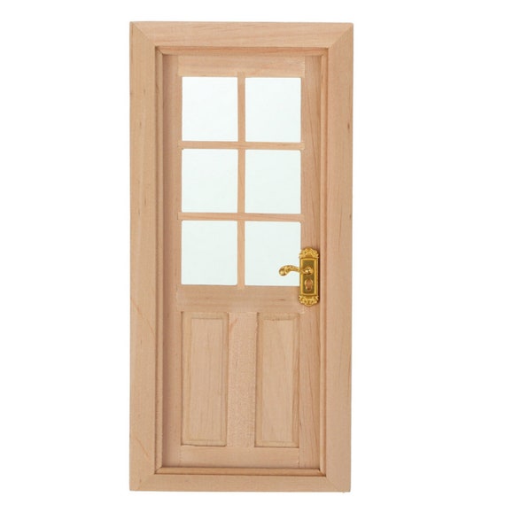 Porte Et Fenêtre Miniatures En Bois Non Peintes – Échelle 1:12 – 8,5 X 1,2 X 18 Cm – Bricolage Pour Maison De Poupée – Personnalisable