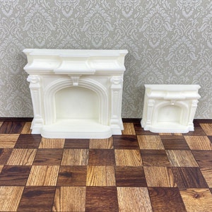 Cheminée de maison de poupée, meubles miniatures de maison de poupée, échelle 1:12, cheminée ornée de blanc, non peint