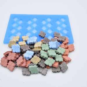 Silicone mold, Miniature tabletop furniture, Mini bricks, Tiles for Modelling and Dollhouses,  Shape for all types of polymer clay